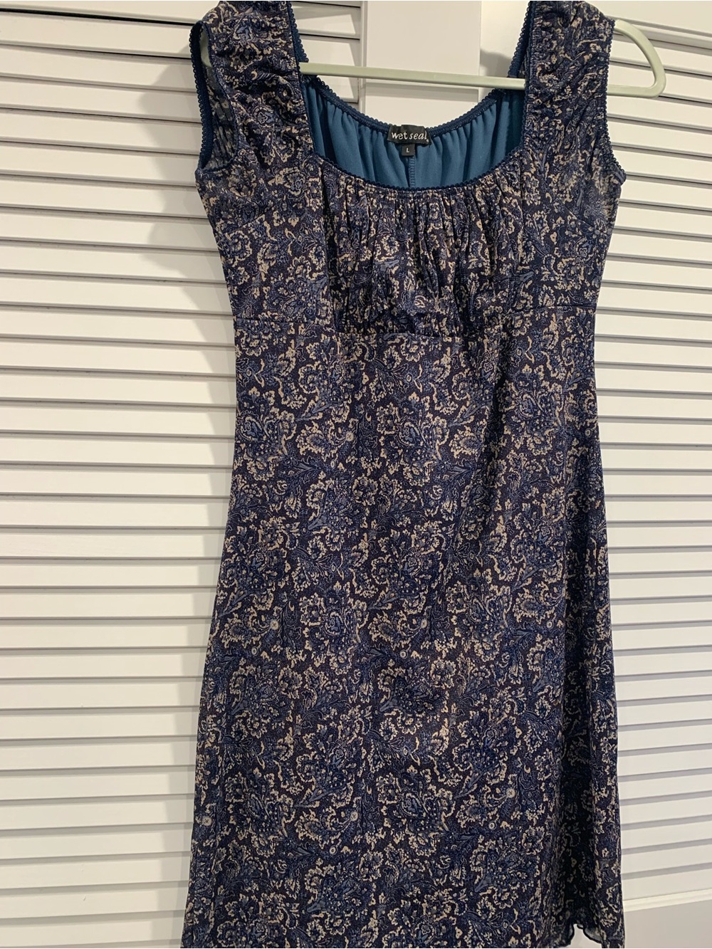 Y2K Wetseal milkmaid empire dress lettuce hem botanical prints whimsigoth large